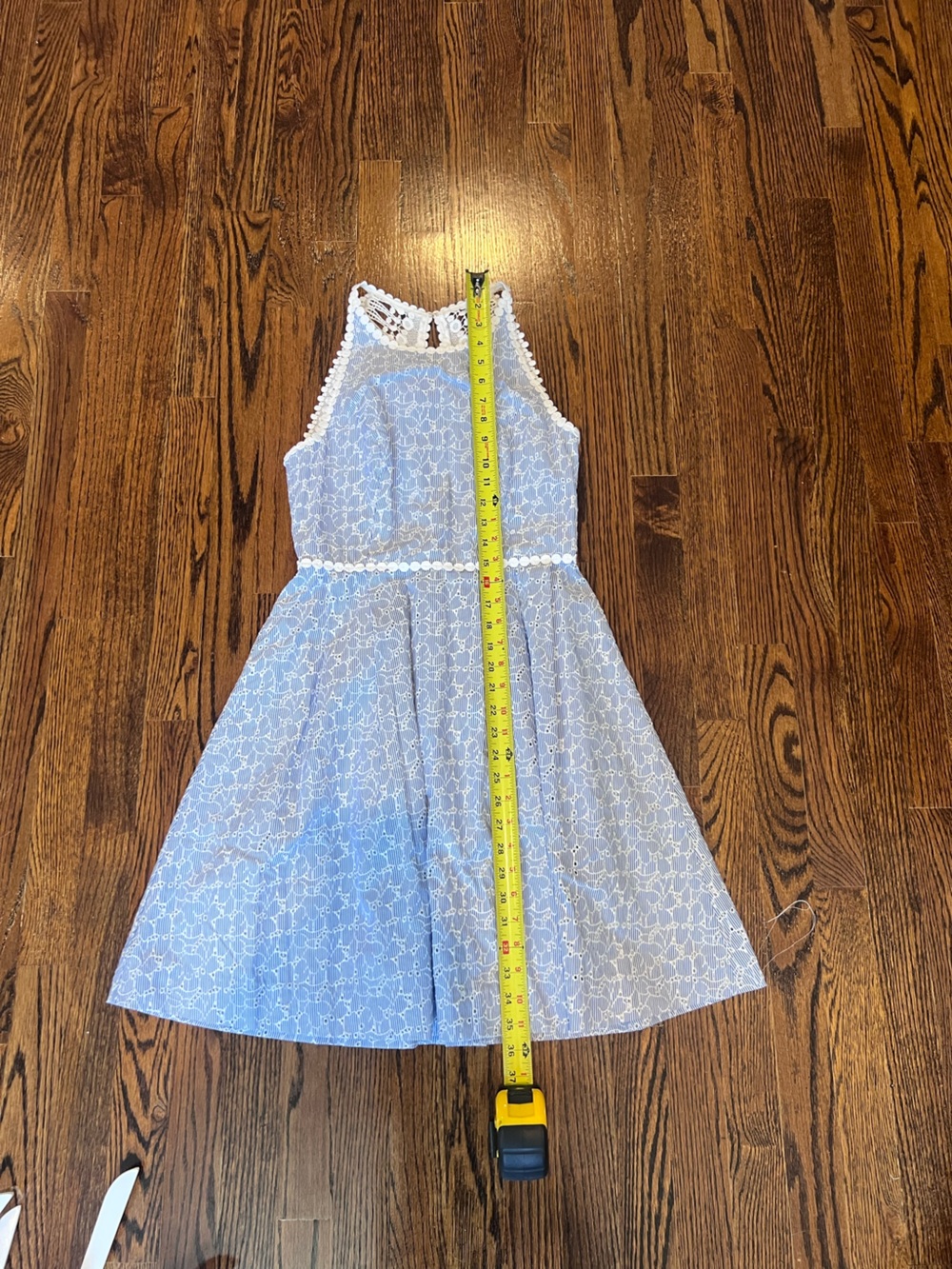 White Lace Sleeveless Sundress with Crochet Trim